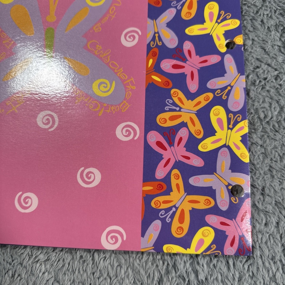 Vintage 1990s Barbie 3 Ring Folder For Binder 2 Pocket Folders Art Doll Graphic - Picture 10 of 13